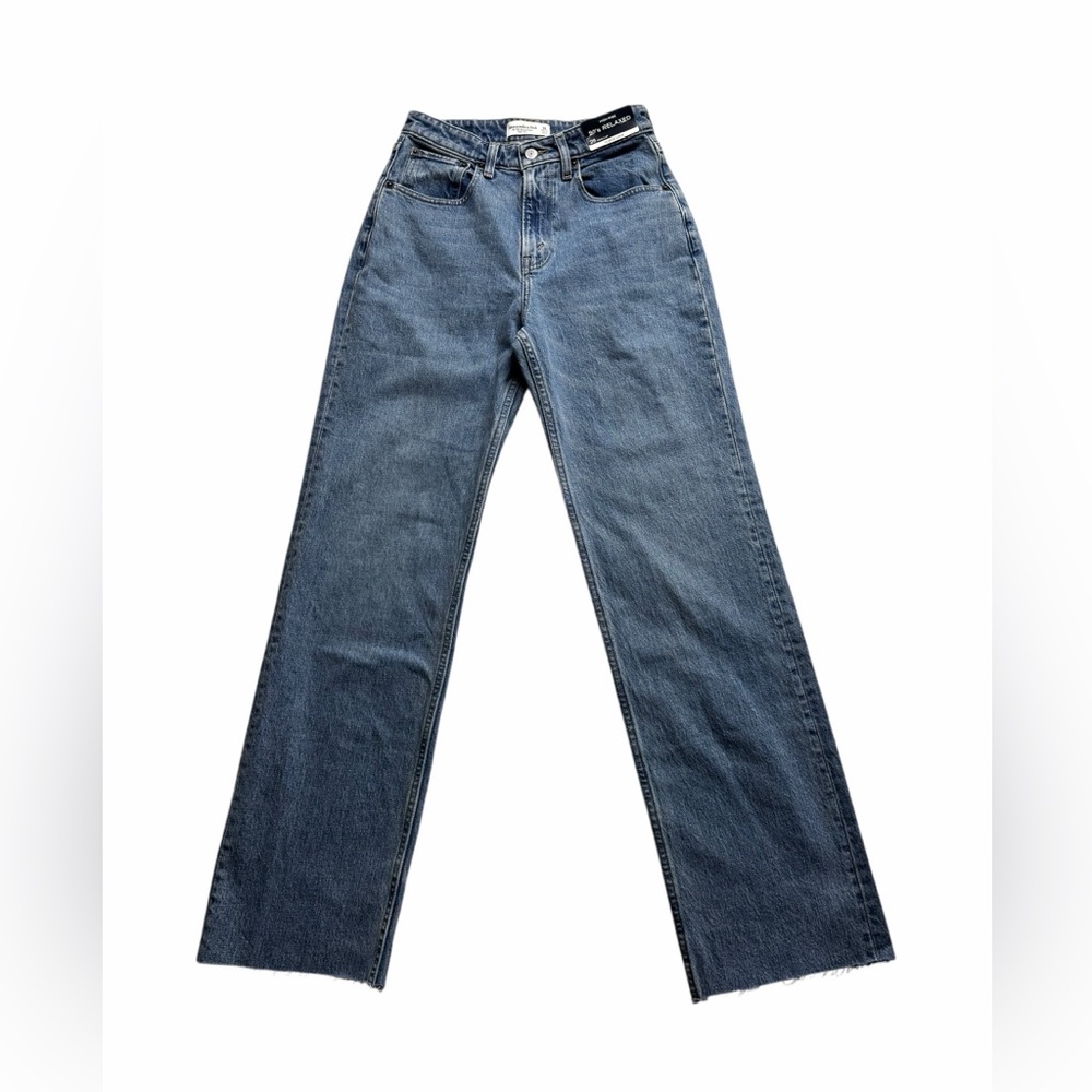 Abercrombie & Fitch Curve Love High Rise 90s Relaxed Straight Jean Womens 26 NWT